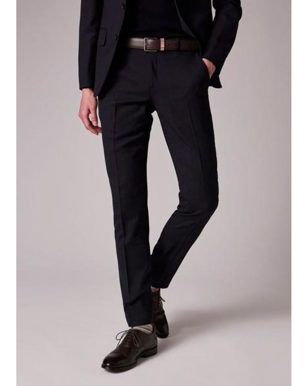 Paul Smith Black Leather Belt With 'Signature Stripe' Keeper for men