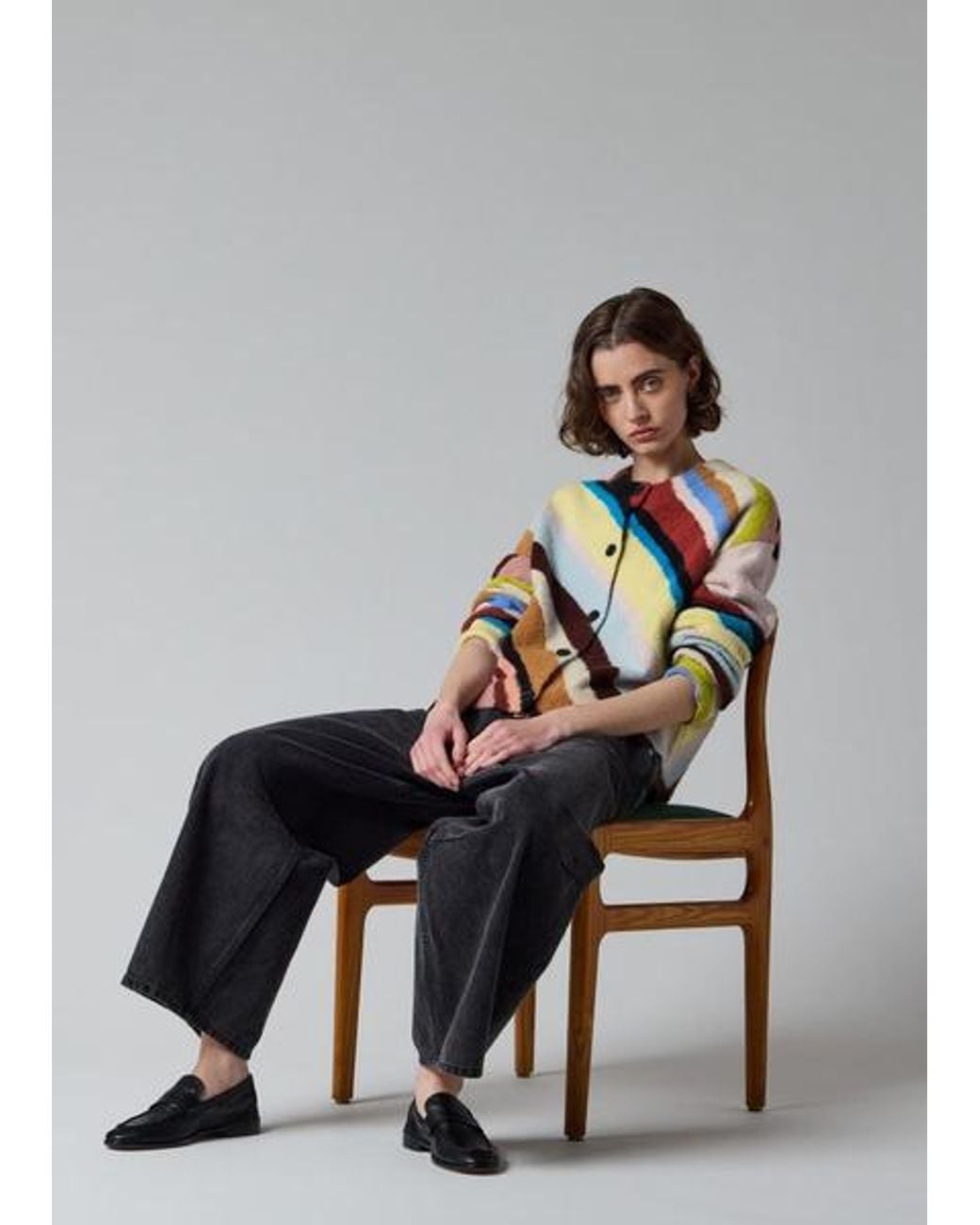 Paul Smith Gray 'Swirl' Boucle Cardigan
