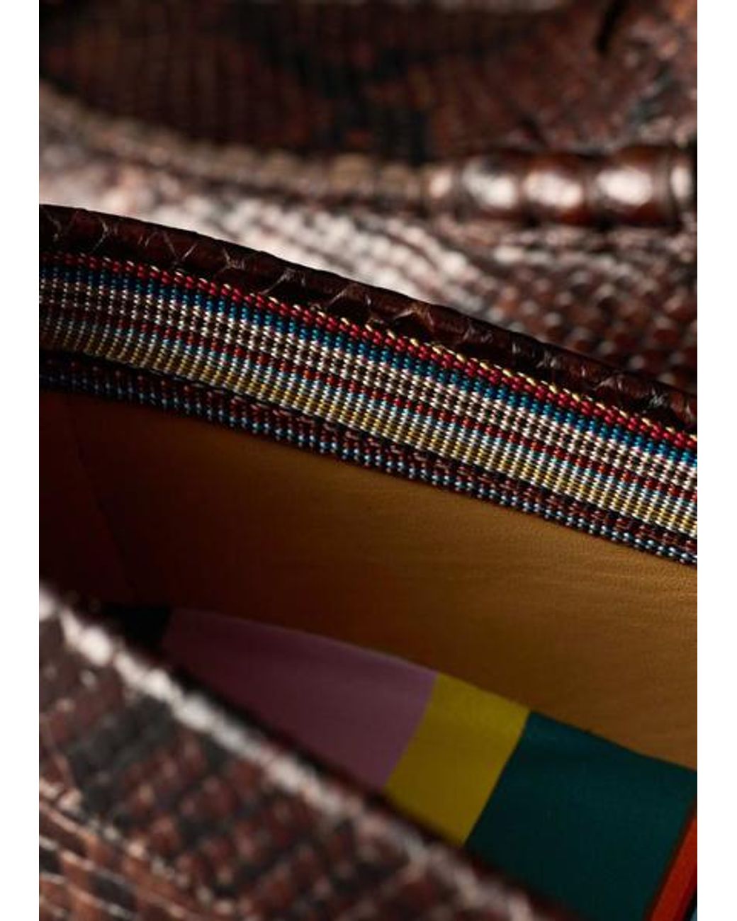 Paul Smith Brown Dark 'Rialto' Snake Effect Loafers for men