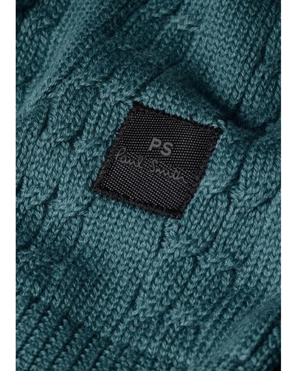 Paul Smith Green Mid Cable-Knit Cotton Sweater for men