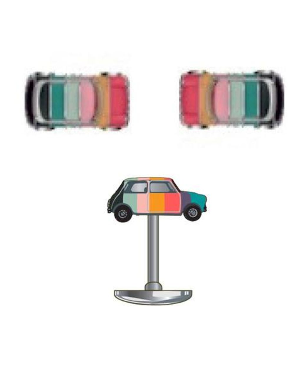 Paul Smith White 'Artist Stripe' Mini Cufflinks for men