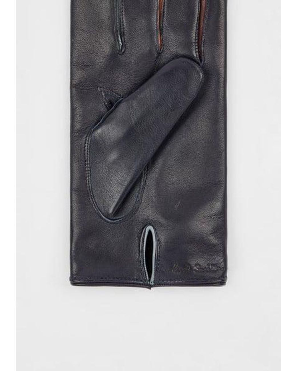 Paul Smith Black Leather 'Concertina' Gloves for men