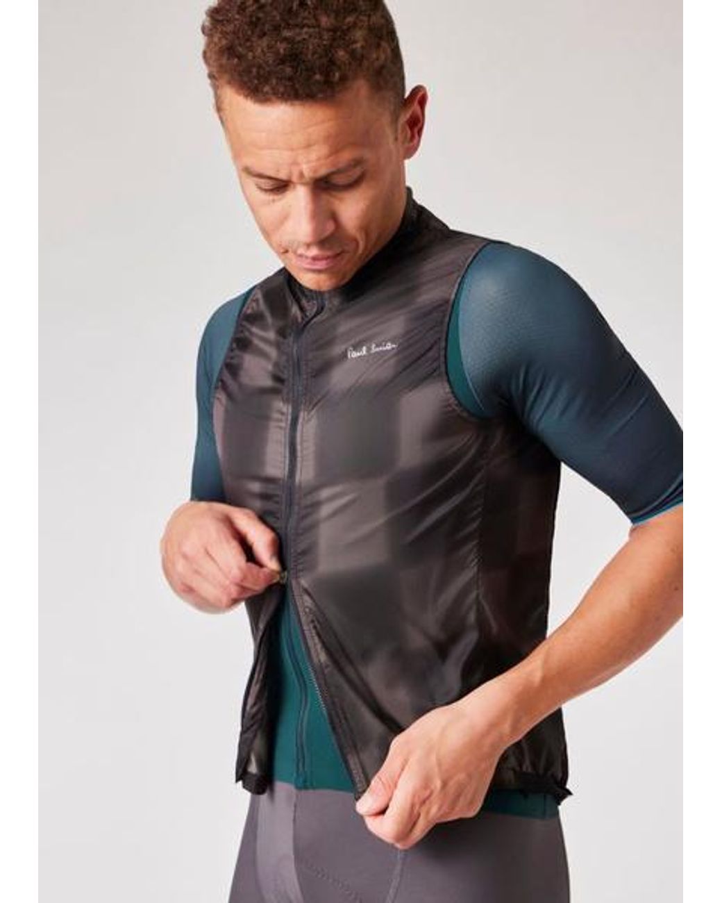 Paul Smith Blue Packable Cycling Gilet for men