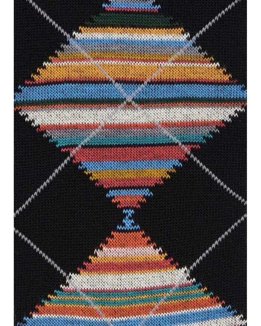 Paul Smith Black 'Signature Stripe' Argyle Socks for men