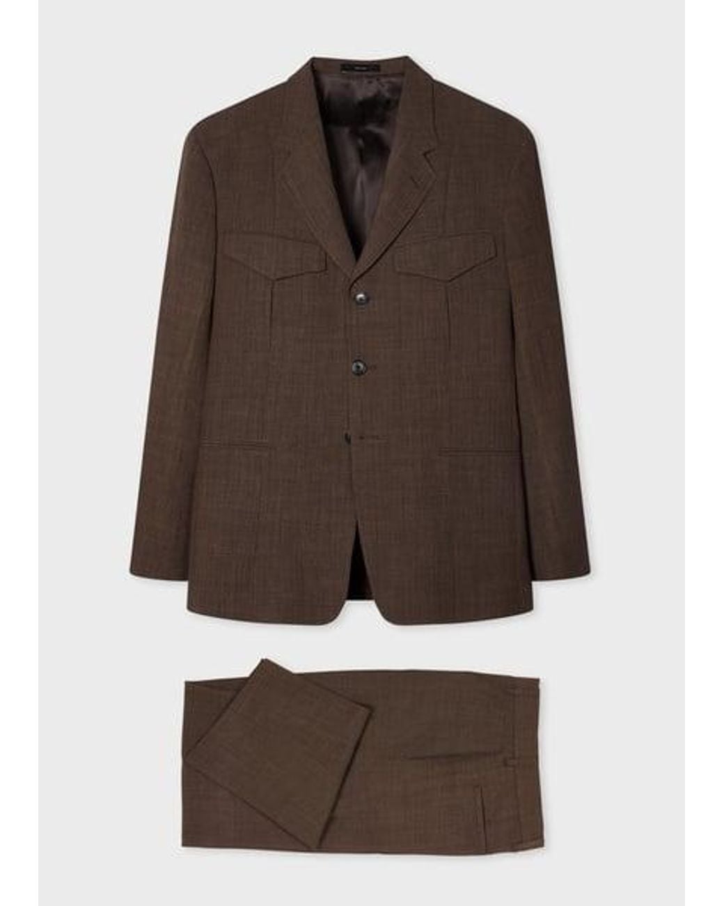 Paul Smith Brown Crepe Viscose-Wool Two-Piece Suit for men