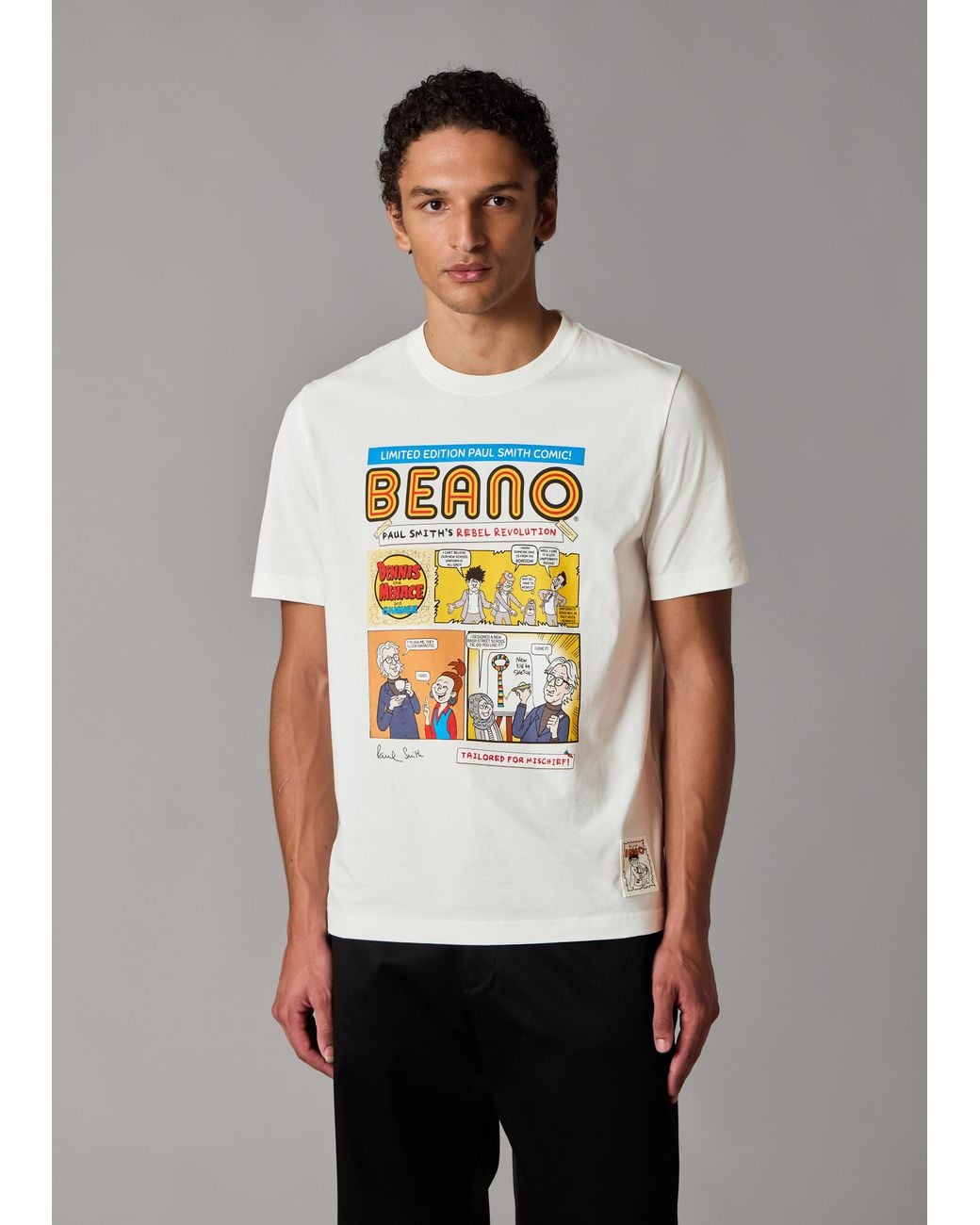 Paul Smith + Beano Gray 'Comic Strip' Print T-Shirt for men