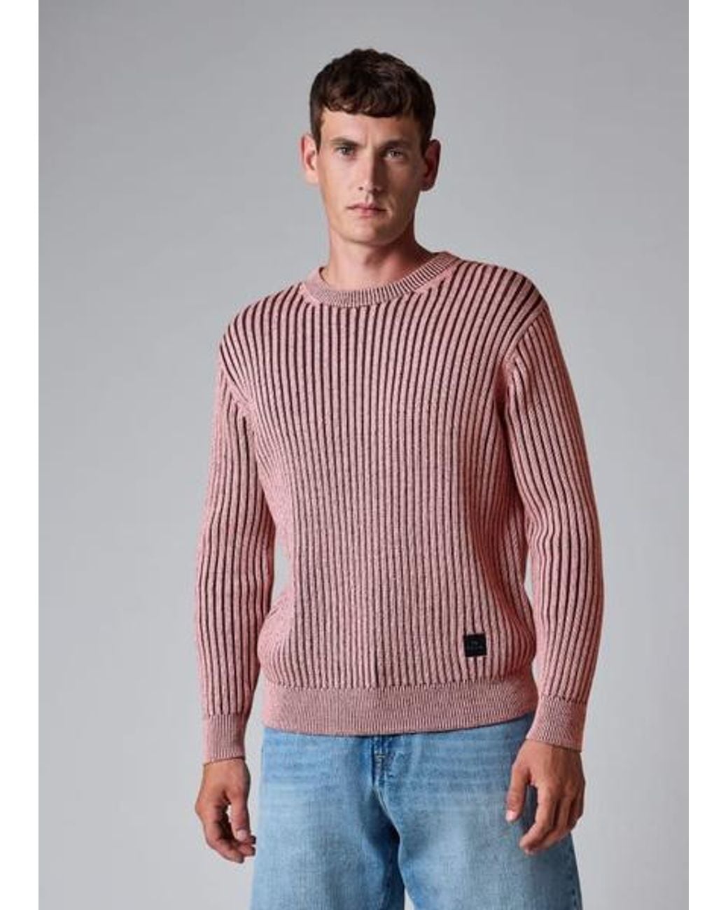 Paul Smith Red Ribbed Cotton And Wool-Blend Sweater for men