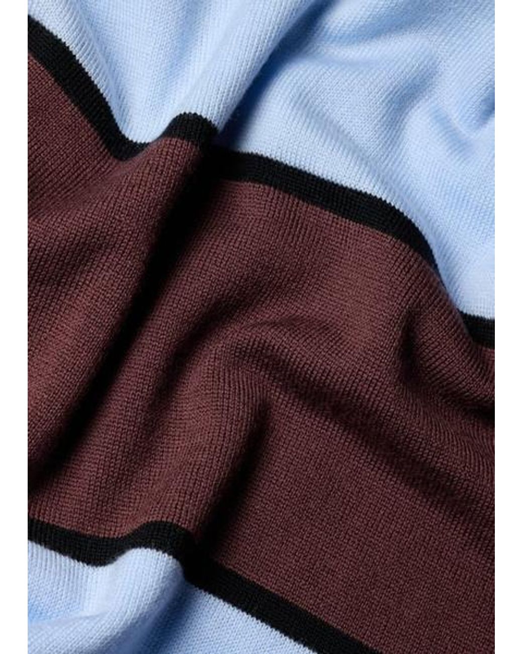 Paul Smith Brown And Merino Wool Stripe Polo for men