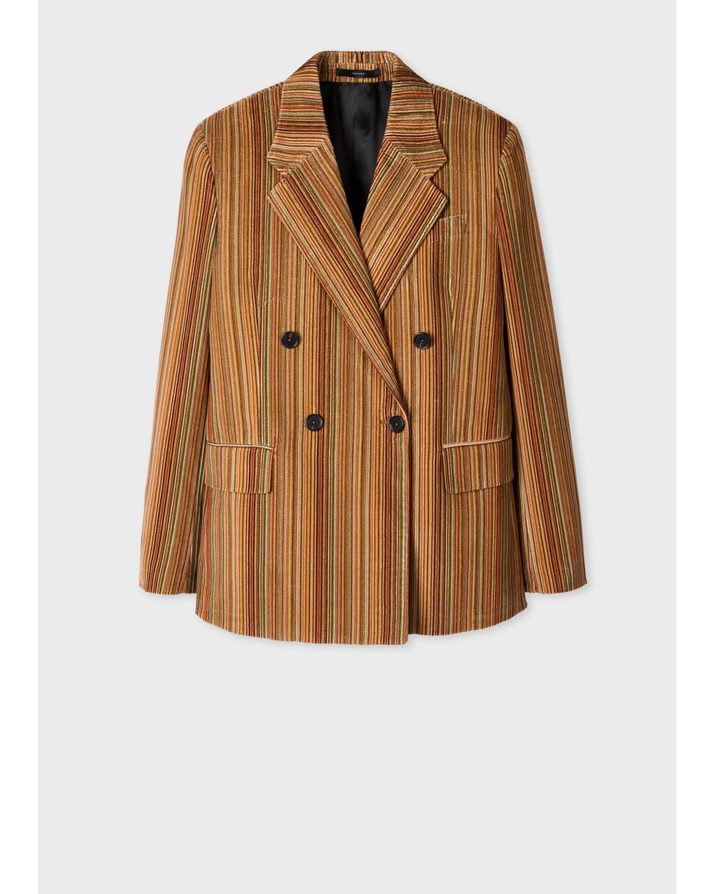 Paul Smith Brown 'Signature Stripe' Cord Double-Breasted Blazer