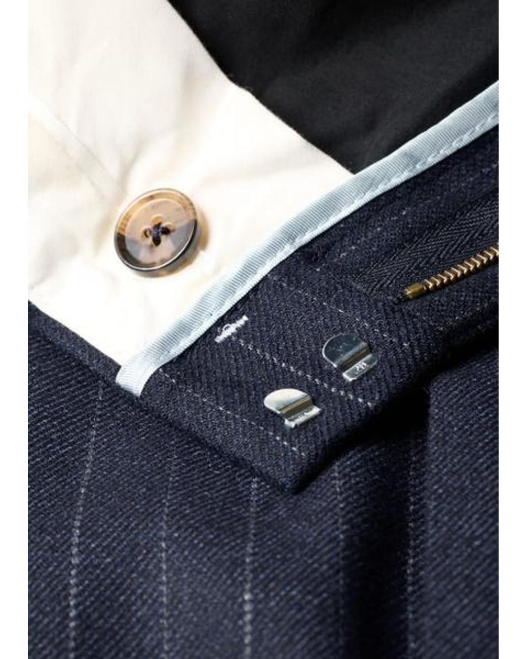 Paul Smith Blue Chalk Stripe Wool-Blend Wide-Leg Trousers