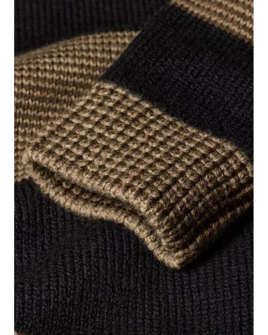 Paul Smith Black Block Stripe Polo Sweater for men