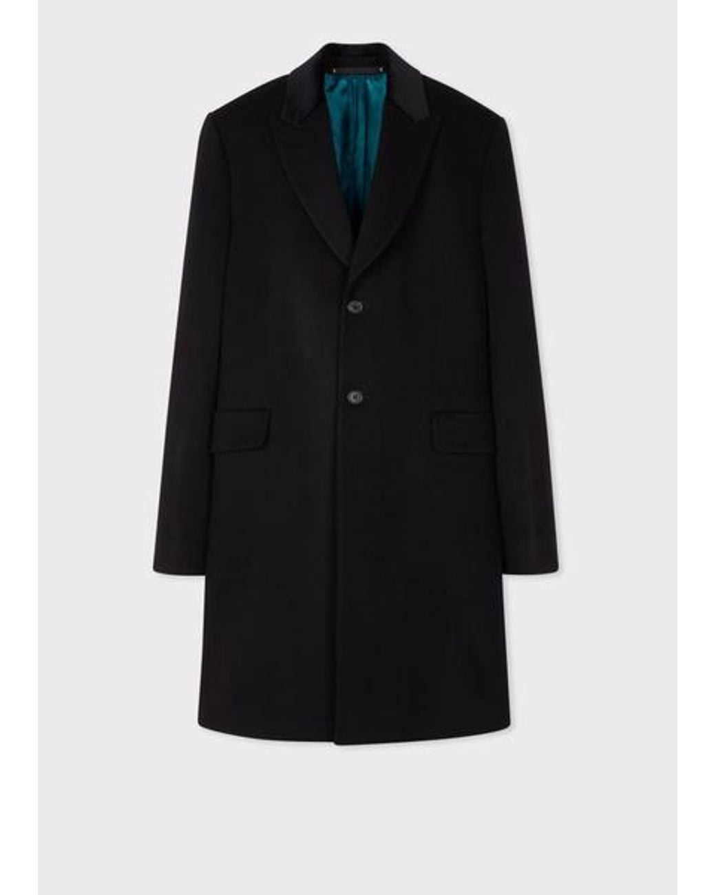 Paul Smith Black Wool-Cashmere Epsom Coat for men