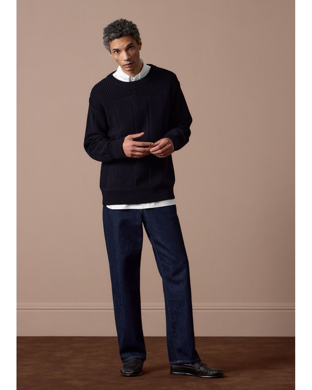 Paul Smith Blue Cotton Fisherman Sweater for men