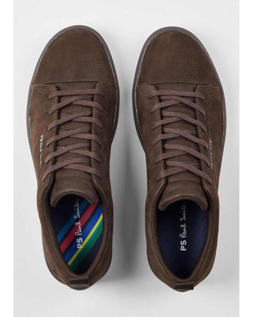Paul Smith Brown Lee Logo Suede Trainers for men