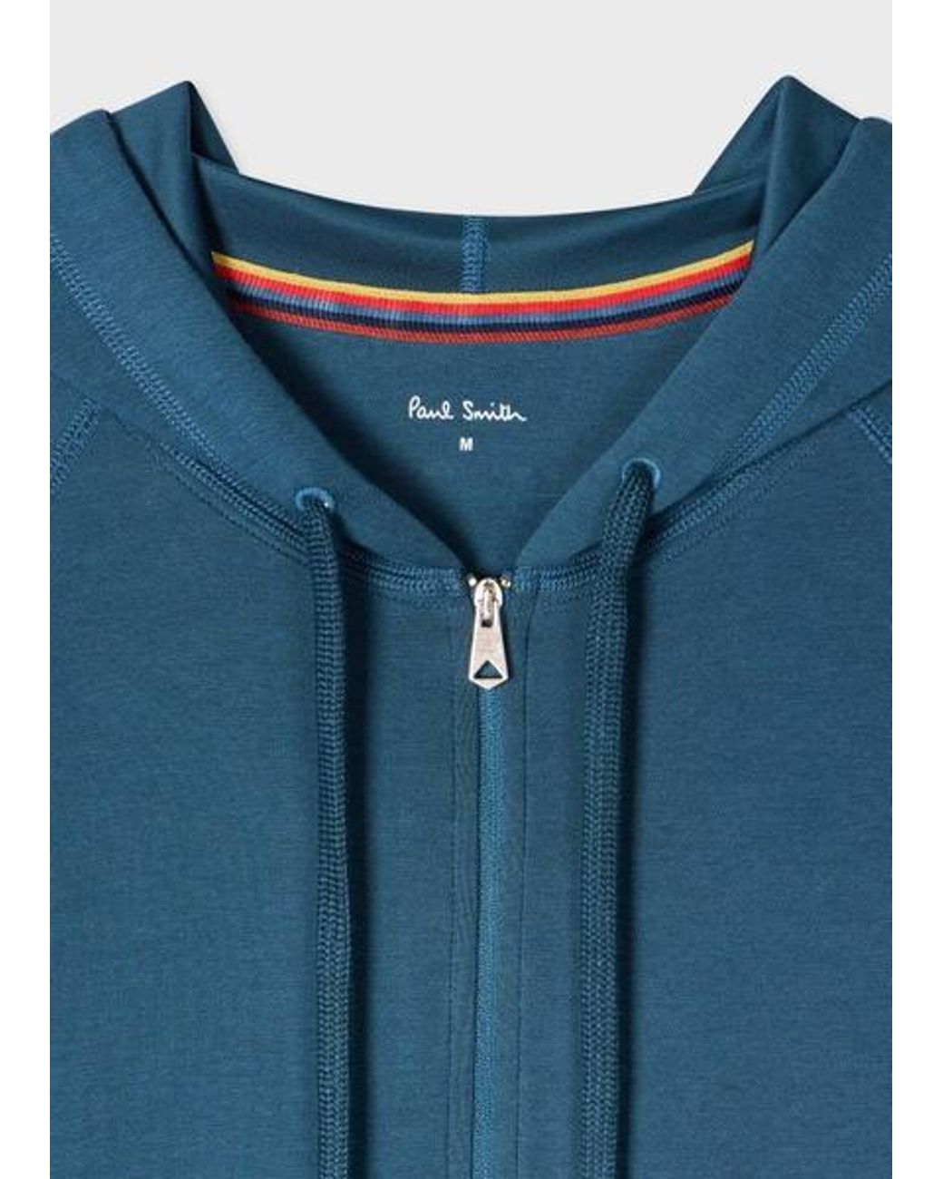 Paul Smith Blue Petrol Cotton-Blend Zip Lounge Hoodie for men