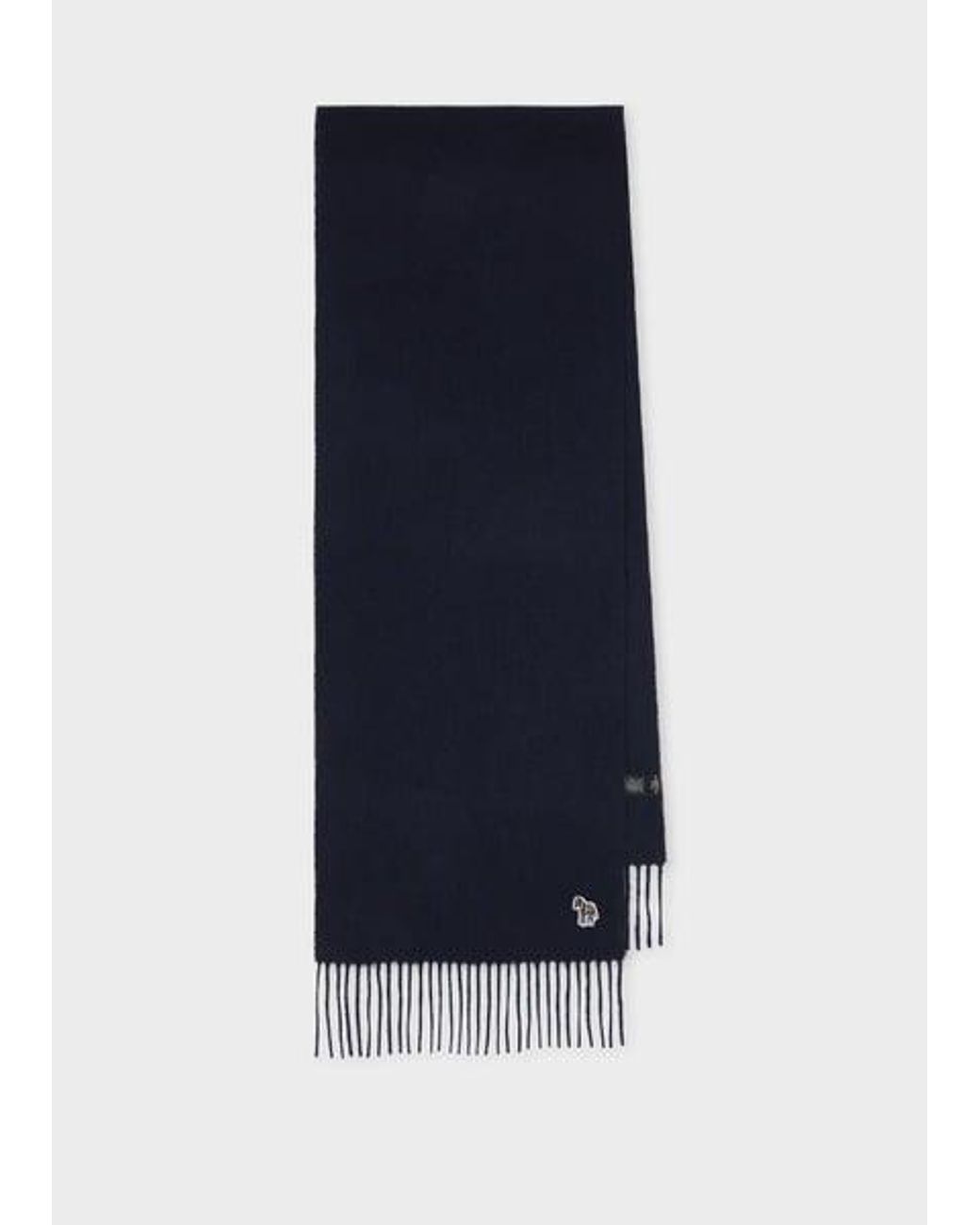 Paul Smith Blue Lambswool Zebra Scarf for men