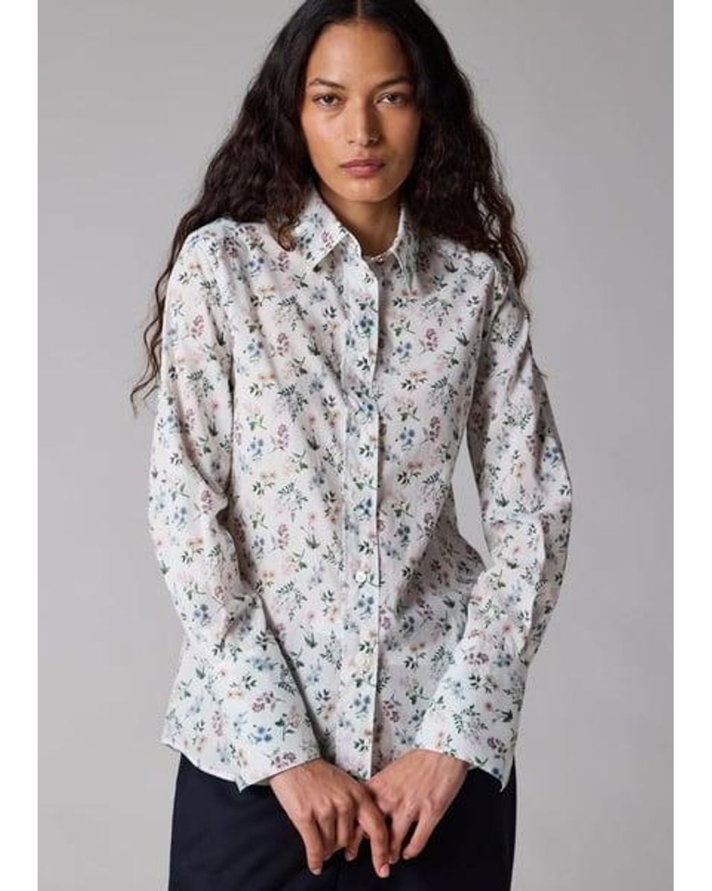 Paul Smith Gray 'Liberty Floral' Print Shirt
