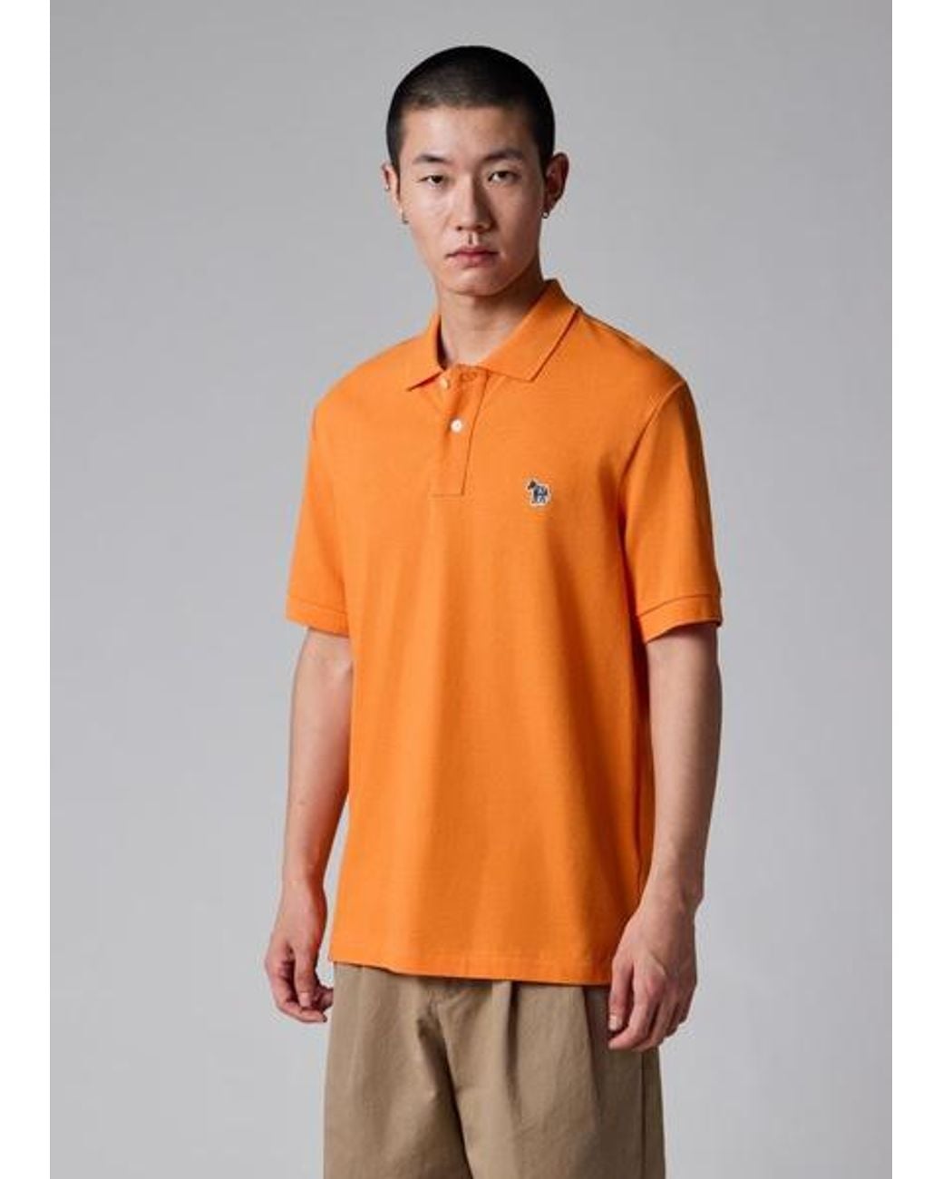 Paul Smith Orange Organic Cotton Zebra Polo Shirt for men