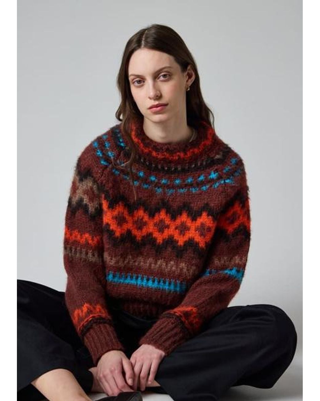 Paul Smith Red Fair Isle Wool-Alpaca Sweater