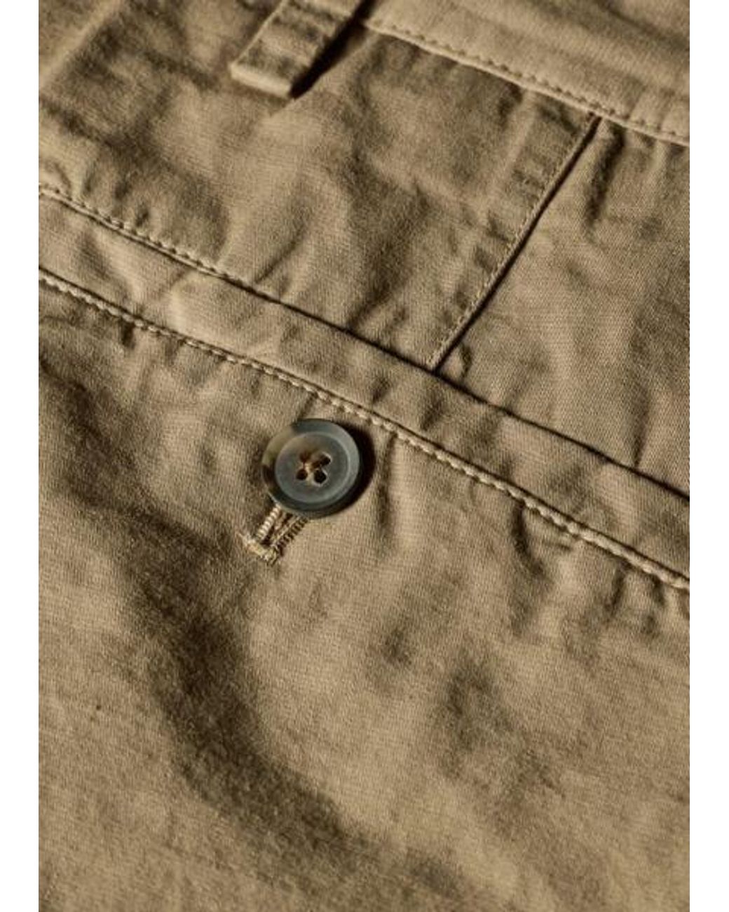Paul Smith Natural Taupe Cotton-Linen Double-Pleat Shorts for men