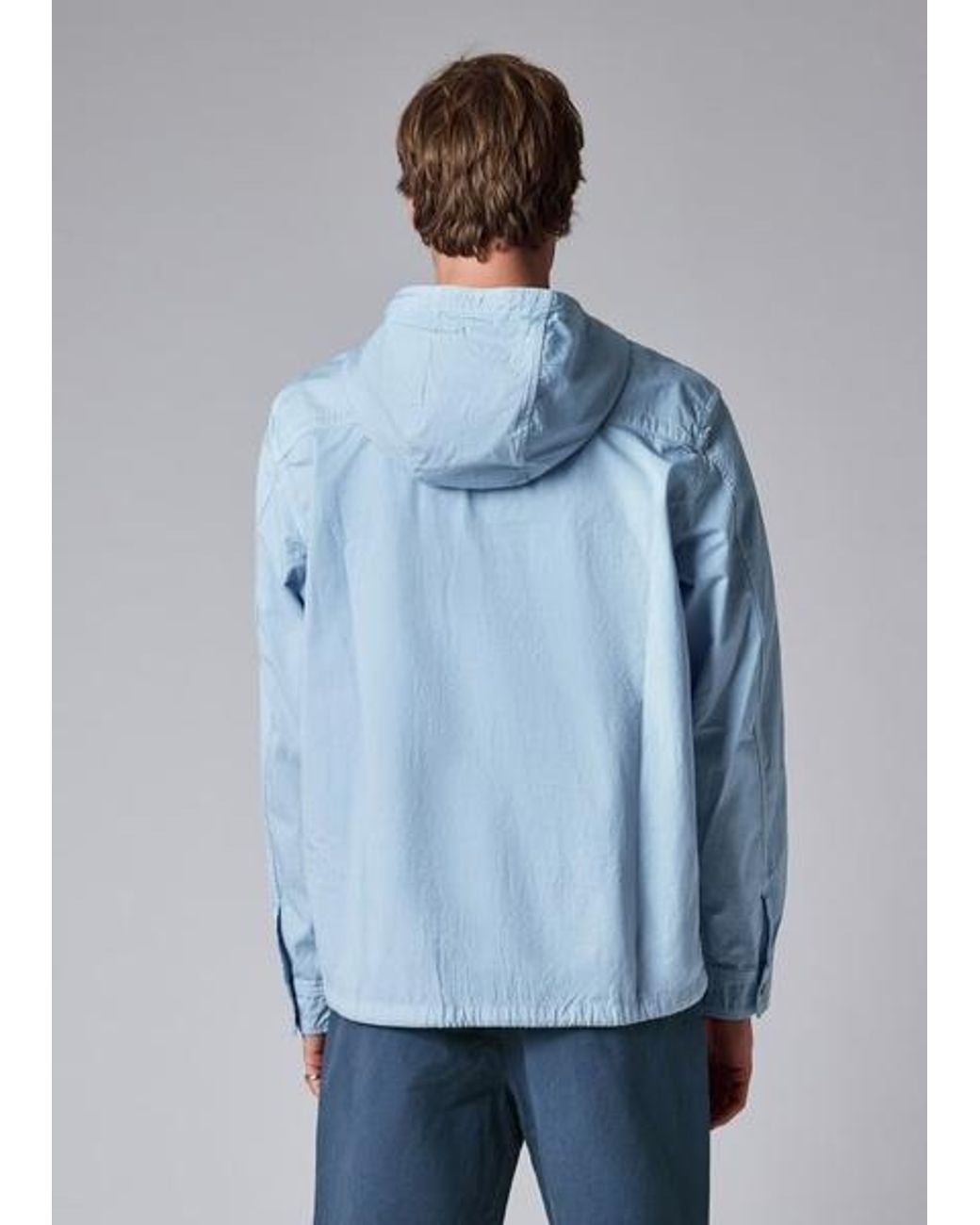Paul Smith Blue Light Cotton Popover Jacket for men