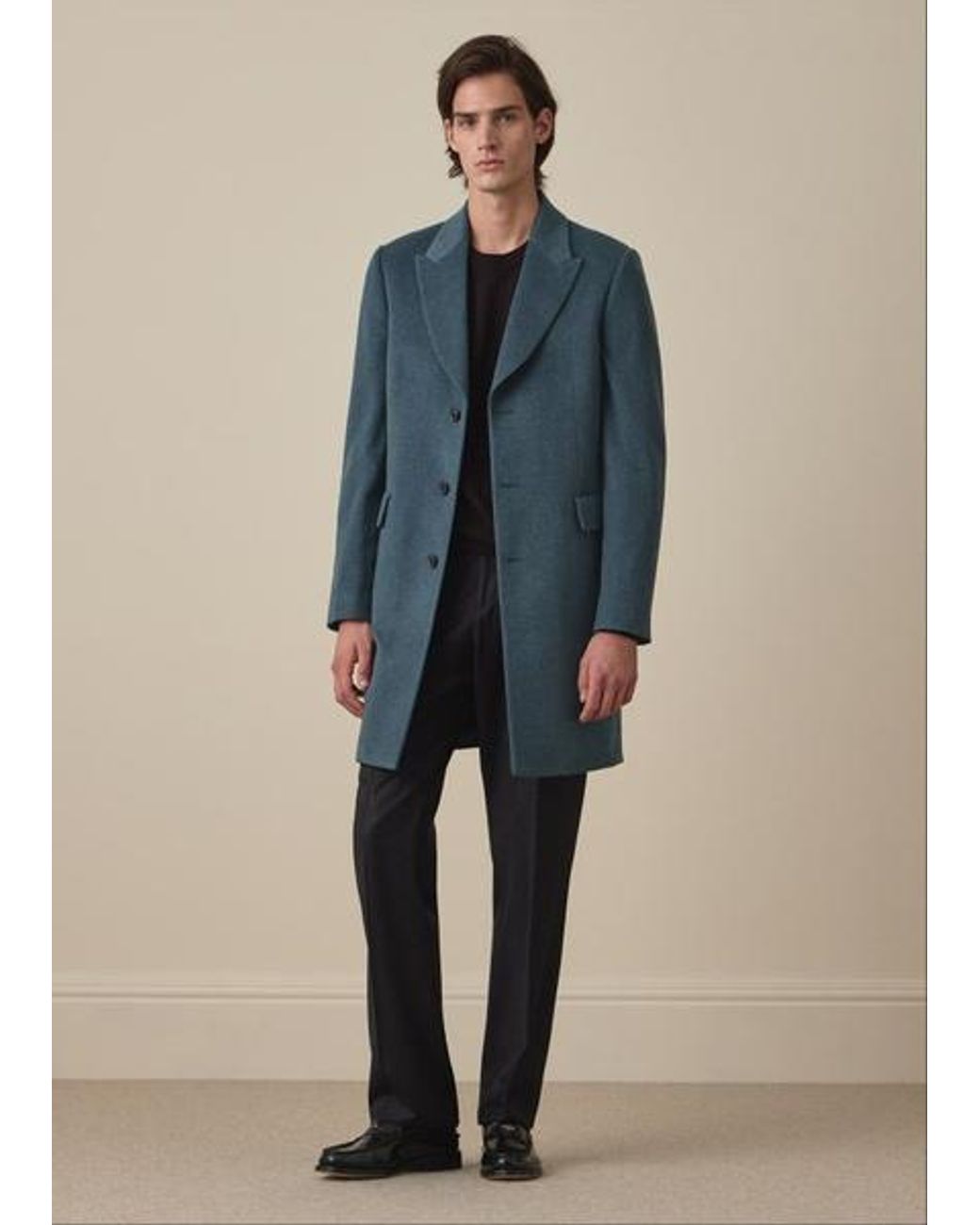 Paul Smith Blue Dark Wool-Cashmere Blend Overcoat for men
