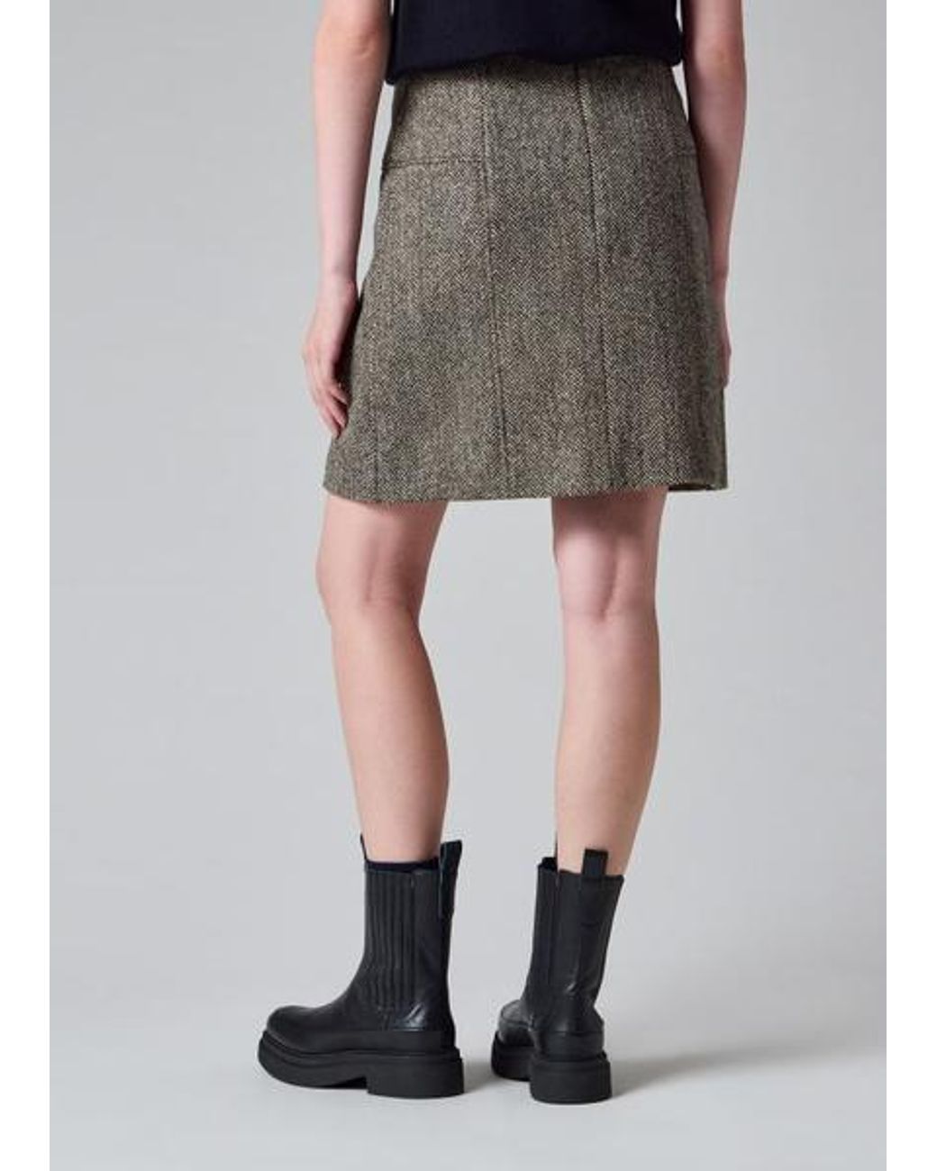 Paul Smith Natural Herringbone Mini Skirt