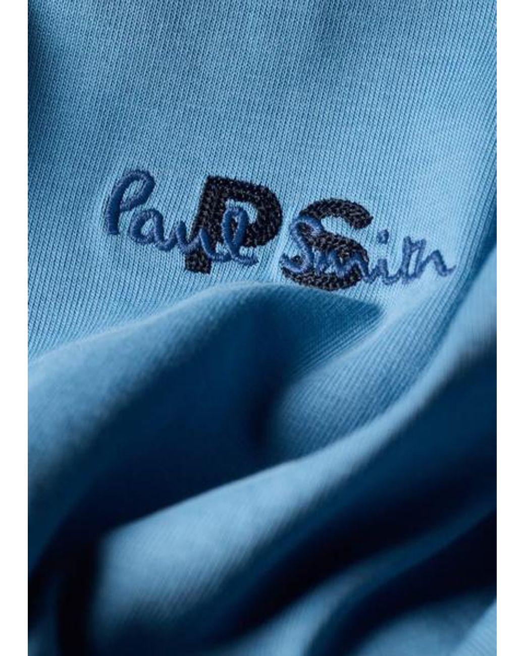 Paul Smith Blue Oversized Sky Logo Embroidery Cotton T-Shirt for men