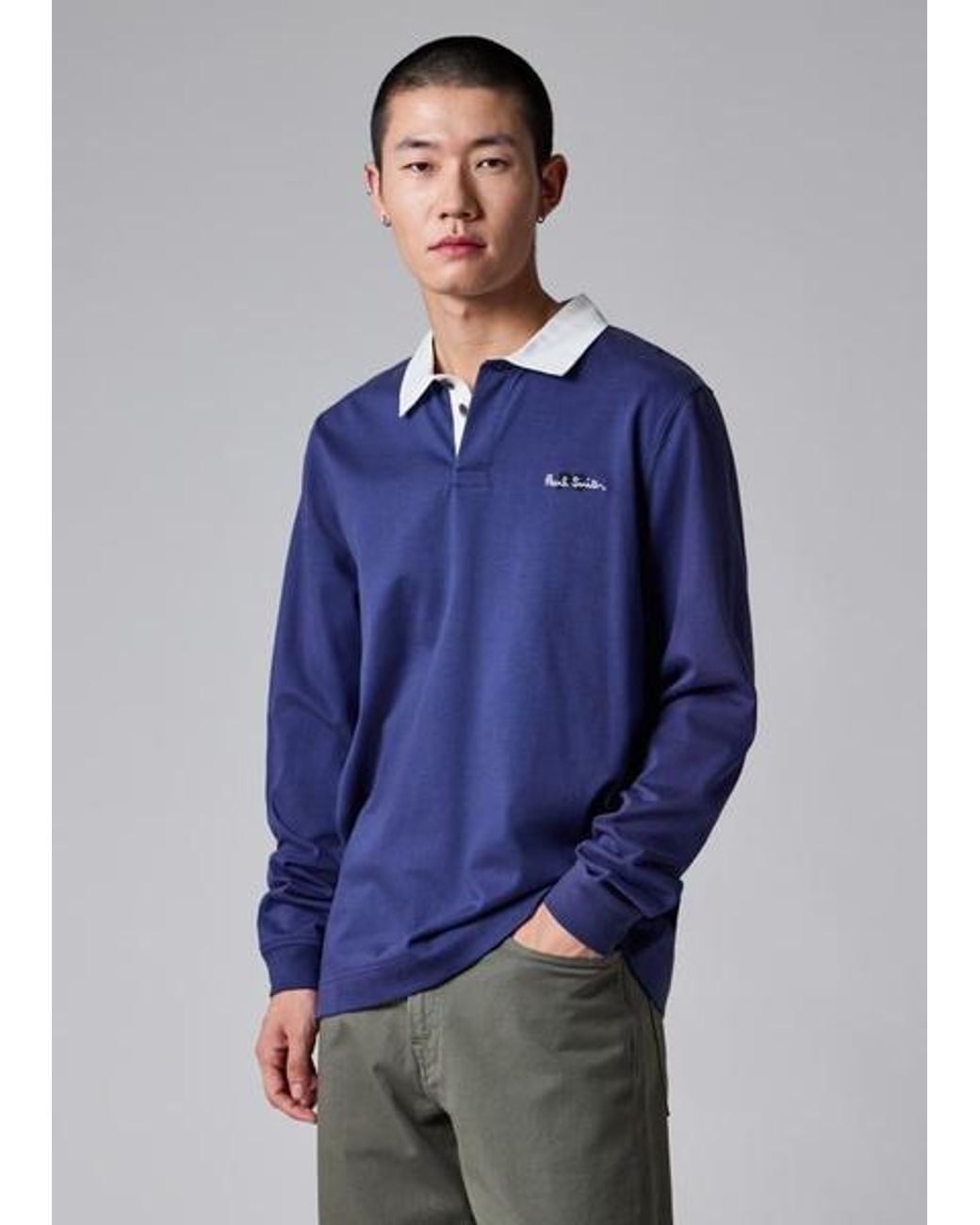 Paul Smith Blue Ps Logo Rugby Top for men