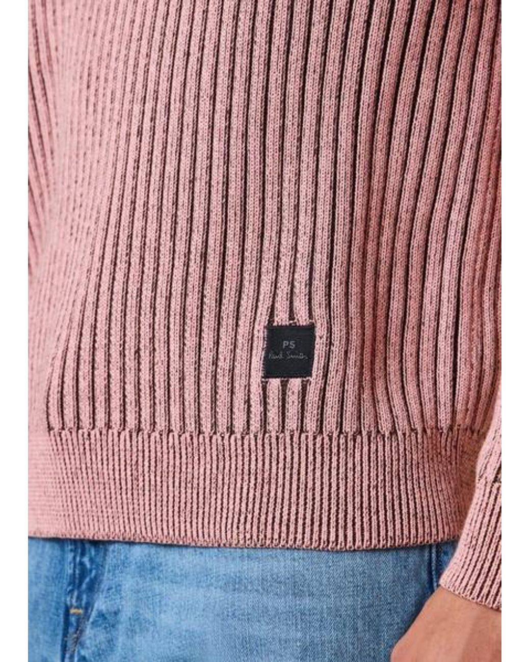Paul Smith Red Ribbed Cotton And Wool-Blend Sweater for men