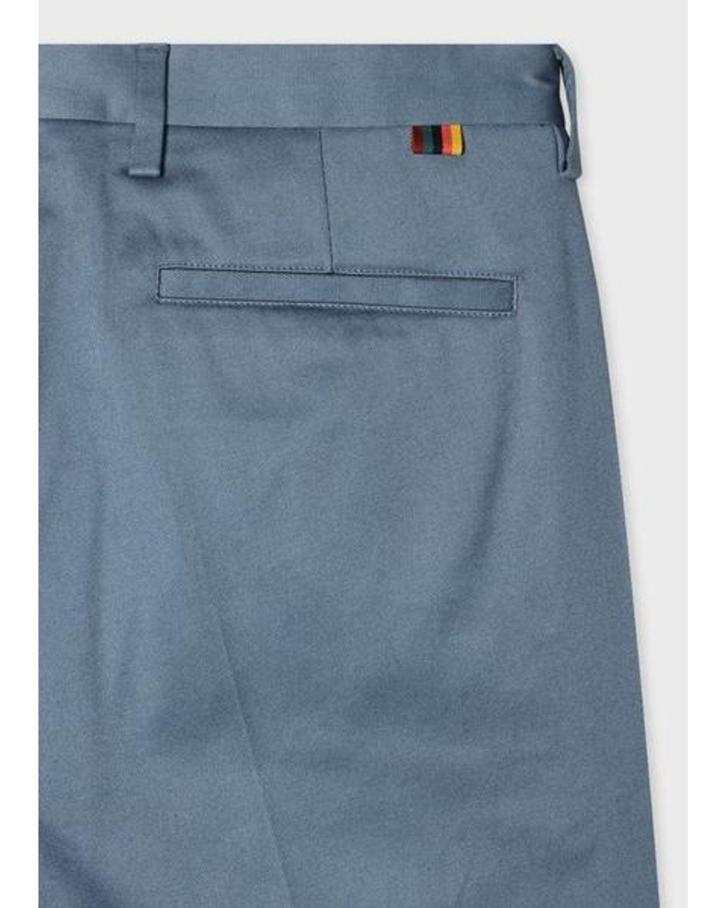 Paul Smith Blue Slim-Fit Mid Stretch-Cotton Chinos for men
