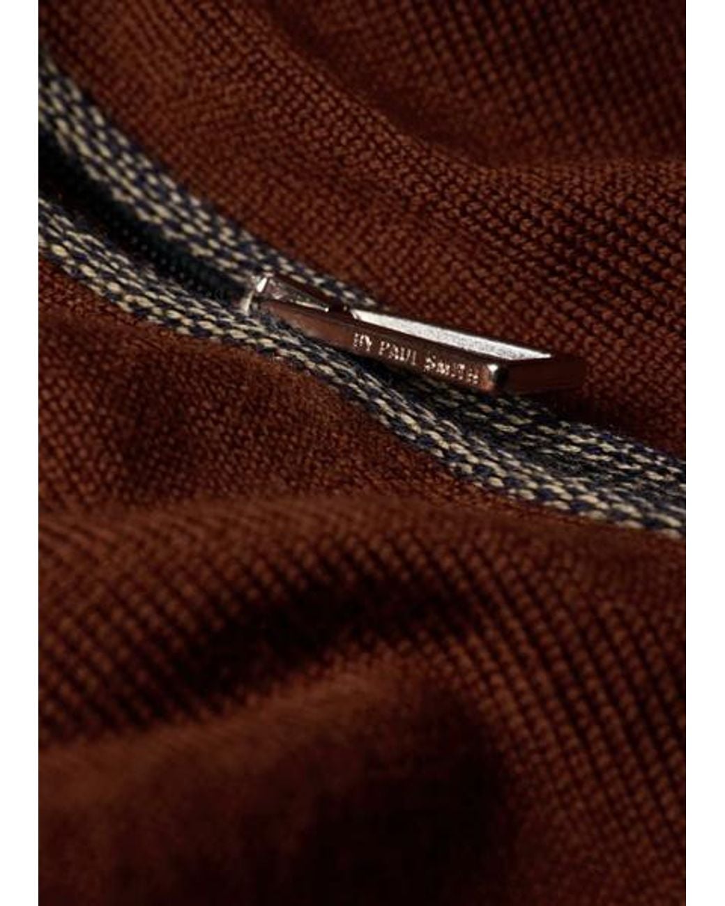 Paul Smith Purple Merino Wool Funnel Neck Zip Cardigan for men