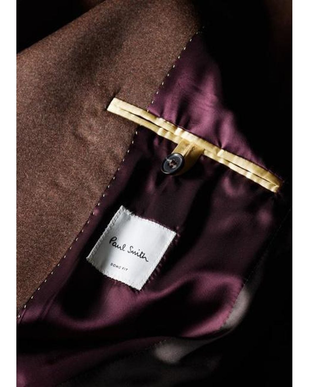 Paul Smith Brown Wool-Cashmere Flannel Two-Button Blazer
