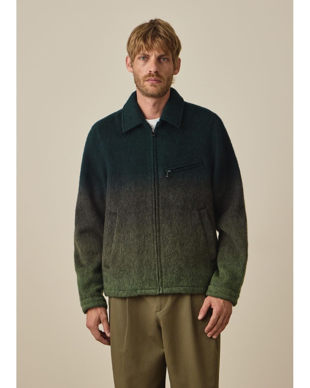 Paul Smith Green Ombre Wool-Blend Jacket for men