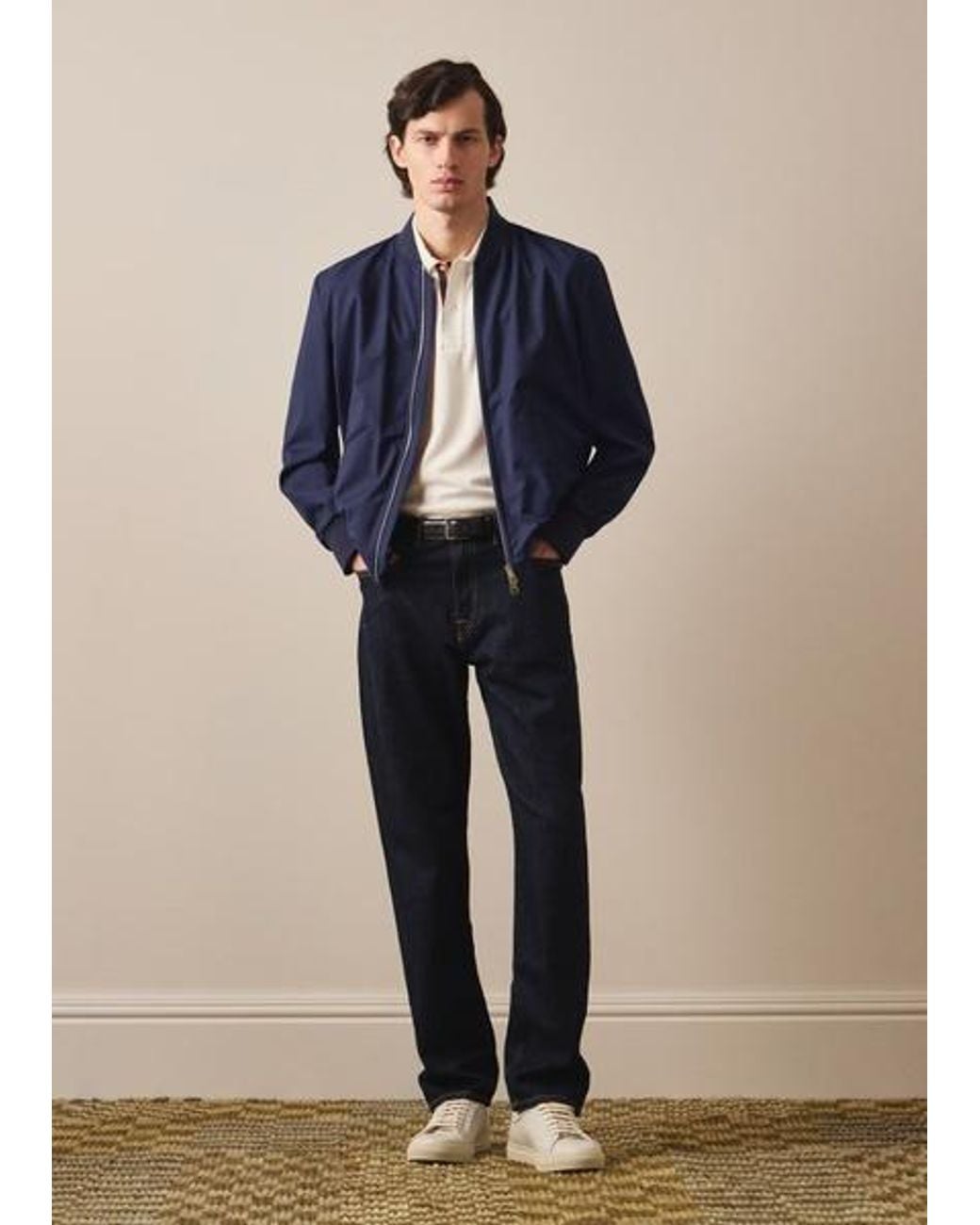 Paul Smith Blue 'Storm System' Wool Bomber Jacket for men