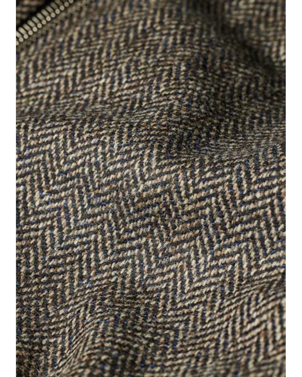 Paul Smith Black Herringbone Wool-Cashmere Zip Jacket for men