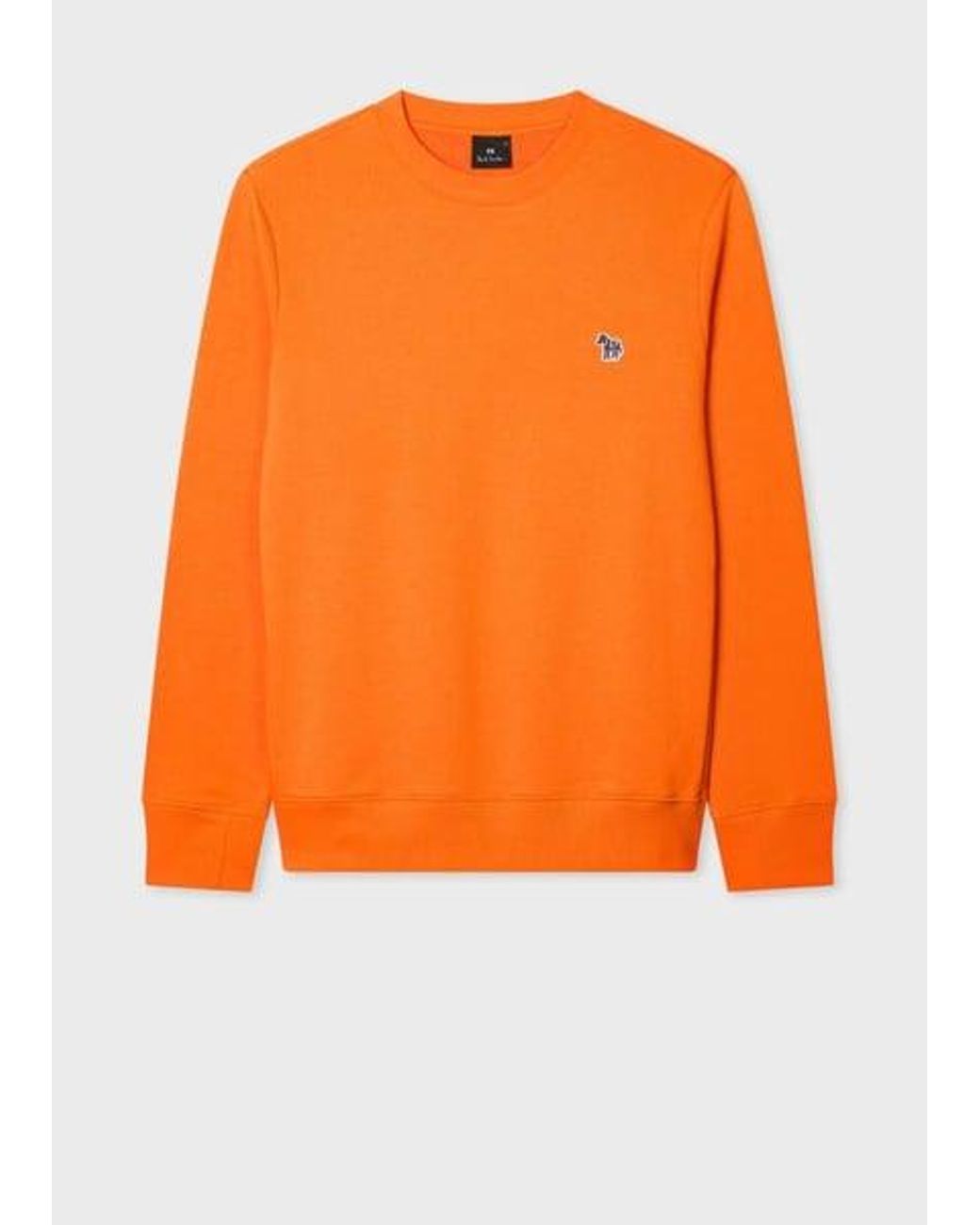 Paul Smith Orange Organic Cotton Zebra Logo Sweatshirt for men