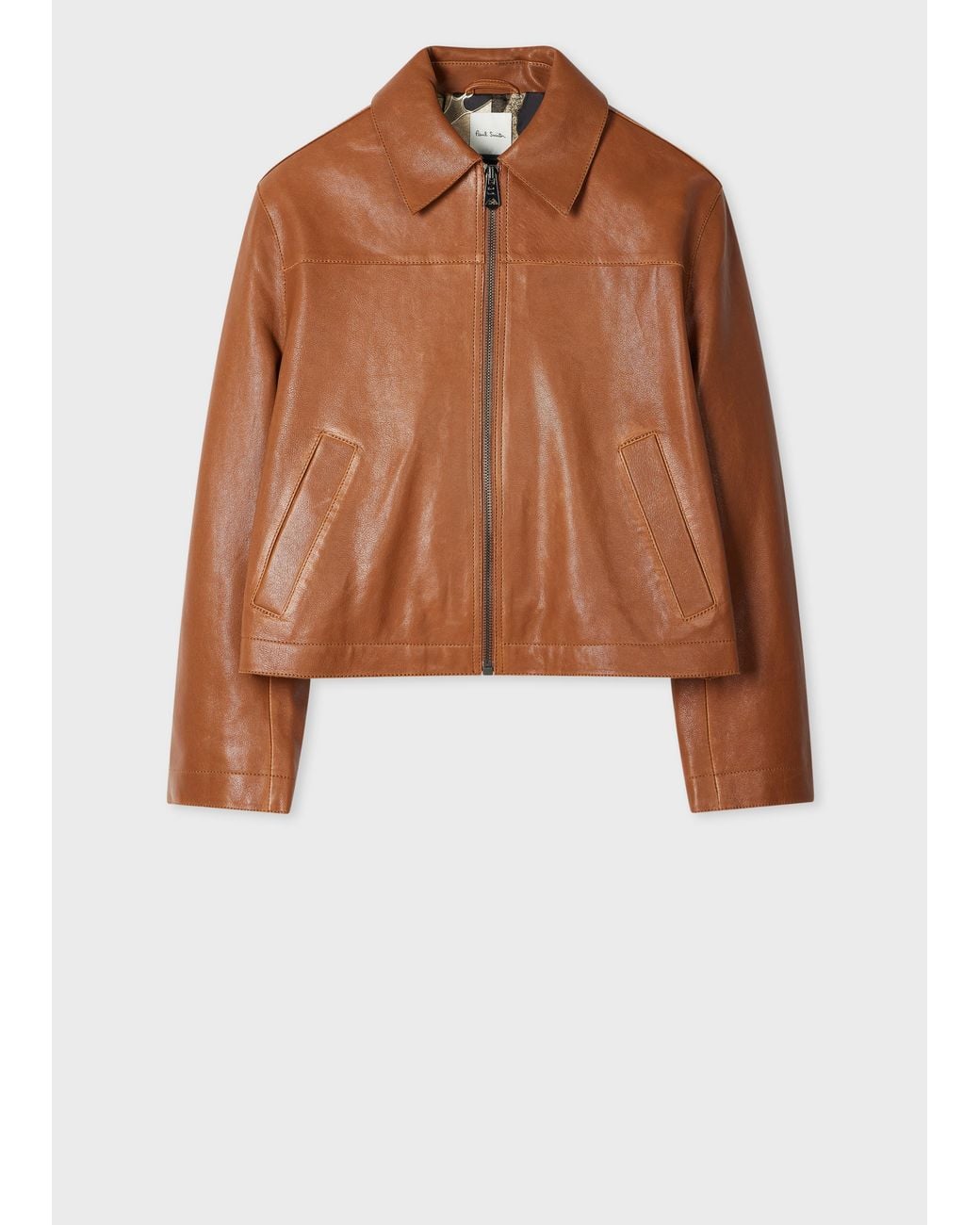 Paul Smith Brown Tan Leather Jacket