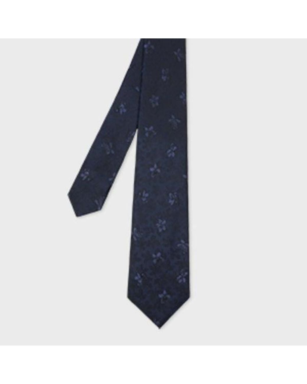 Paul Smith Blue Tonal Floral Silk Tie for men