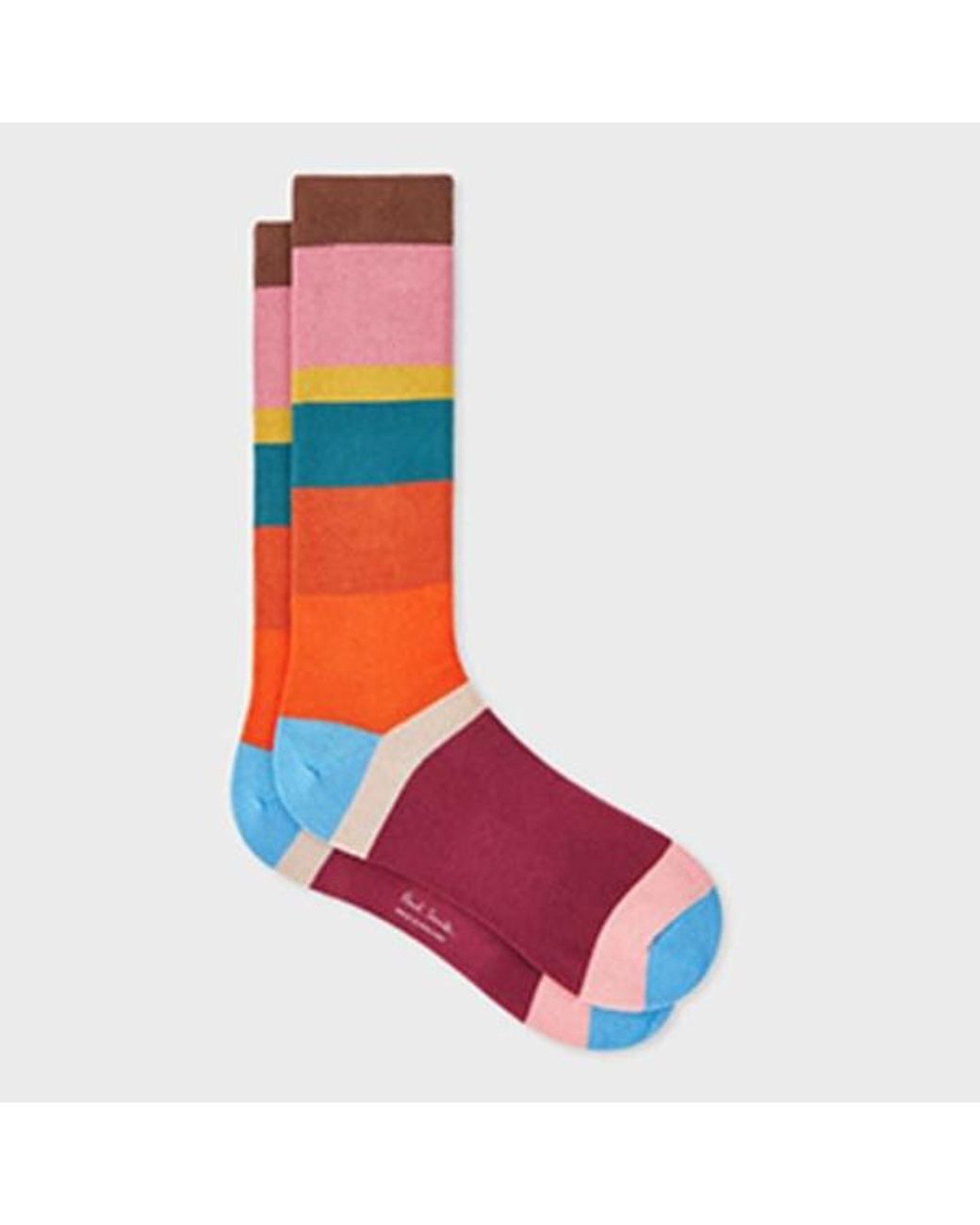 Paul Smith Blue Bold Stripe Cotton-Blend Socks for men