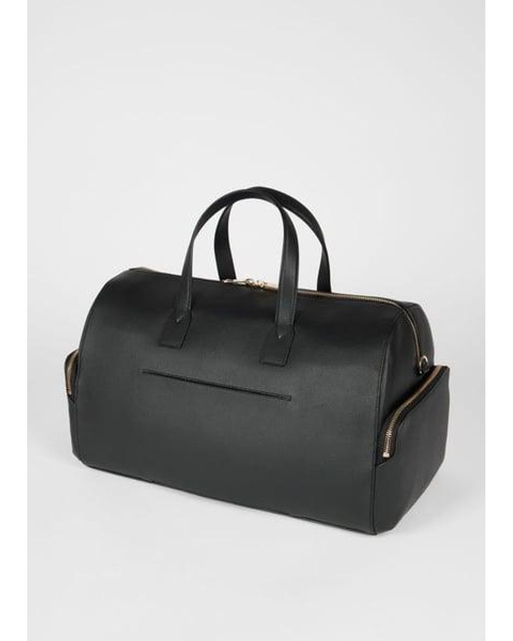 Paul Smith Black Leather 'Signature Stripe' Trim Day Holdall for men