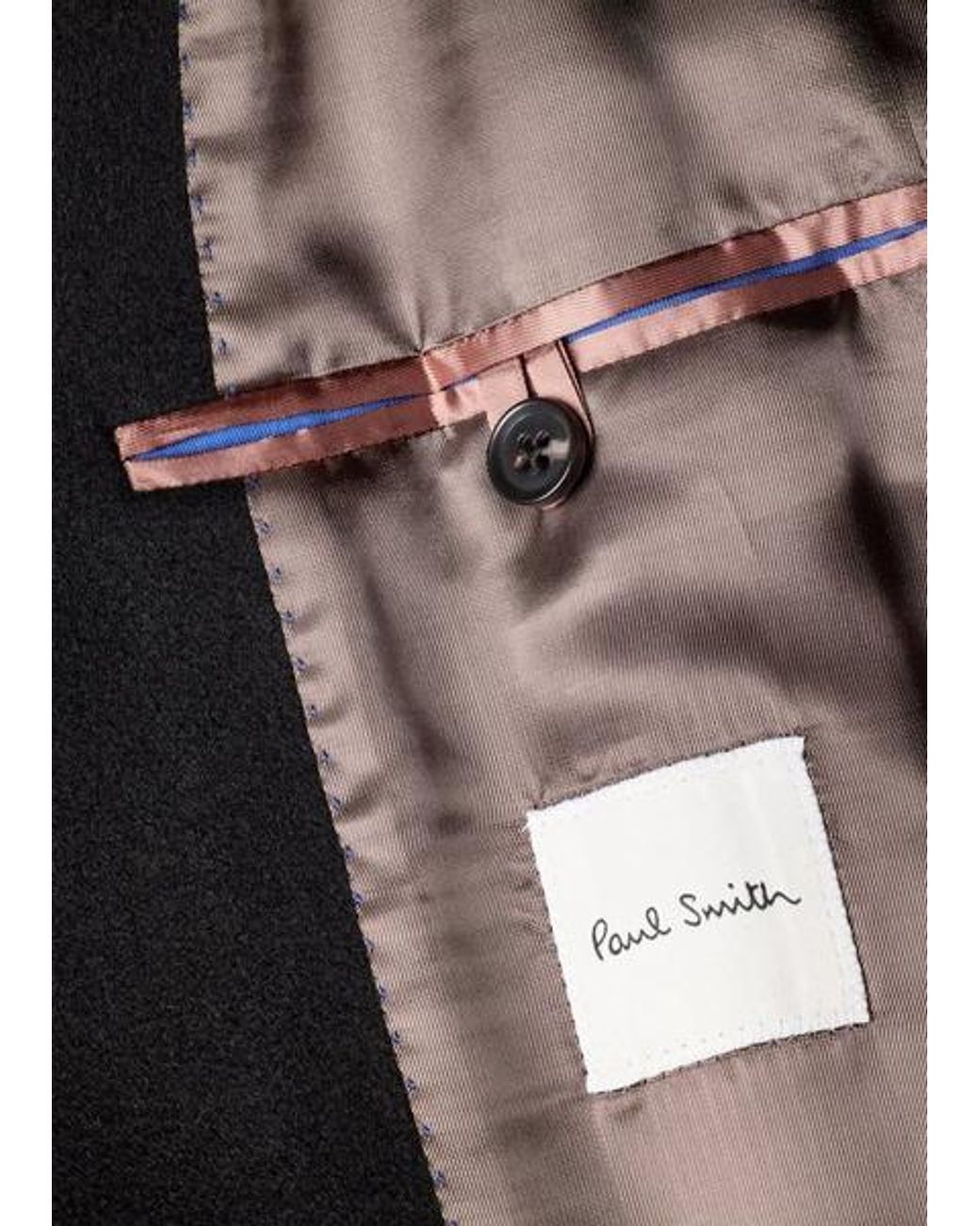 Paul Smith Blue Wool-Cashmere Epsom Coat