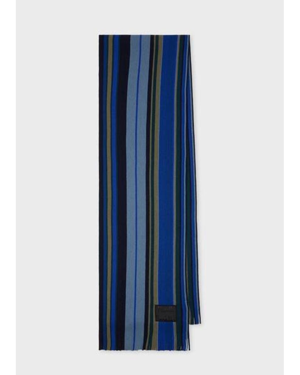 Paul Smith Blue Mini Wool Scarf for men