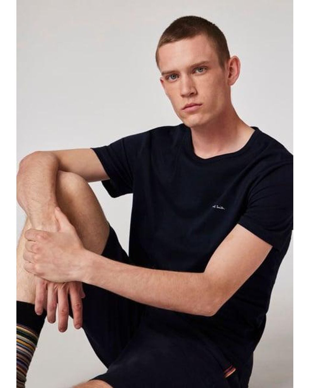 Paul Smith Blue Mixed Colour Organic Cotton Logo Lounge T-Shirts Three Pack for men