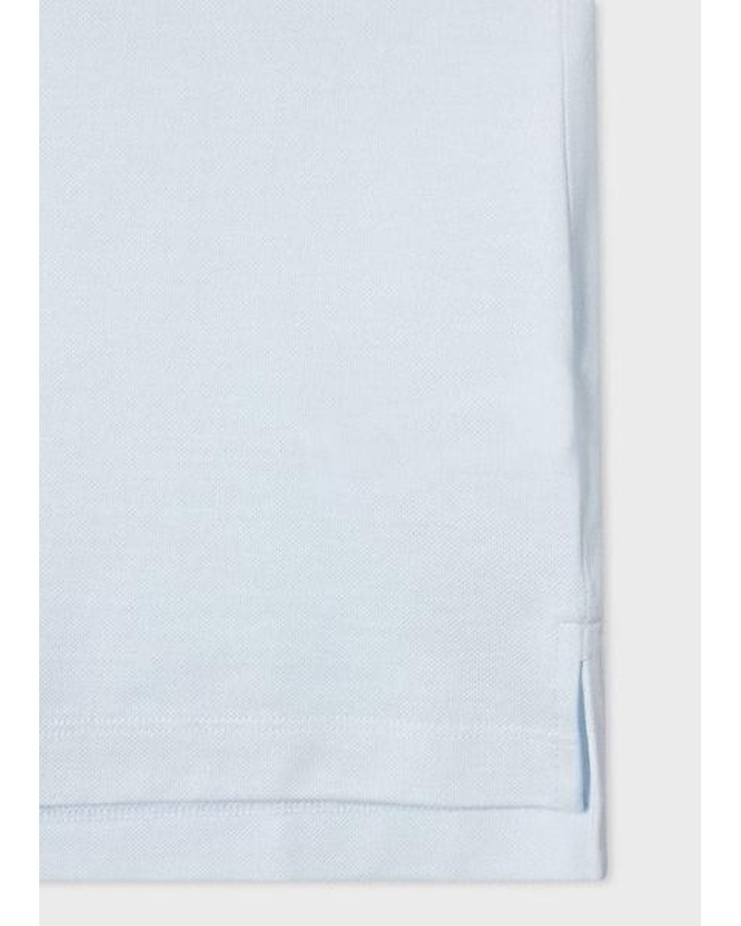 Paul Smith Blue Sky 'Signature Stripe' Trim Polo Shirt for men