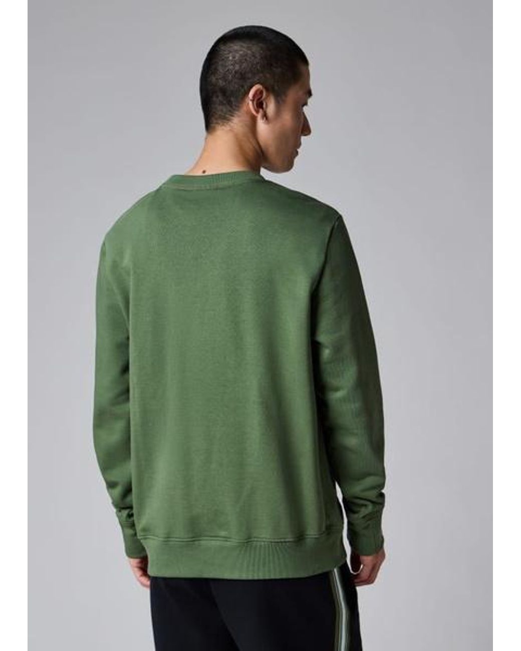 Paul Smith Green Khaki Organic Cotton Zebra Logo Sweatshirt for men
