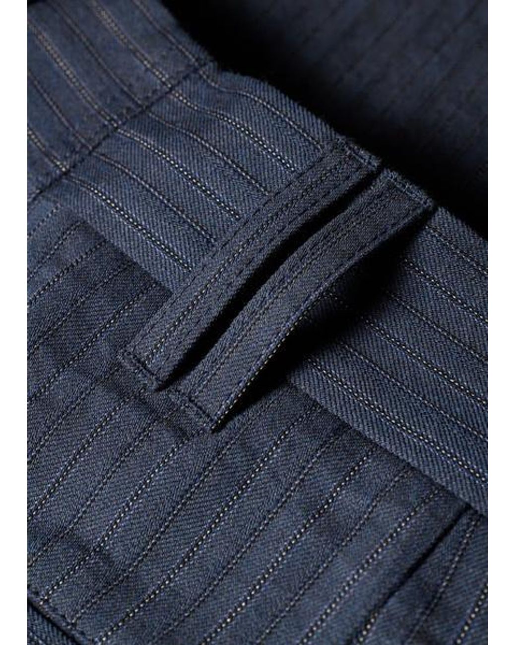 Paul Smith Blue Relaxed-Fit Washed-Twill Stripe Trousers for men