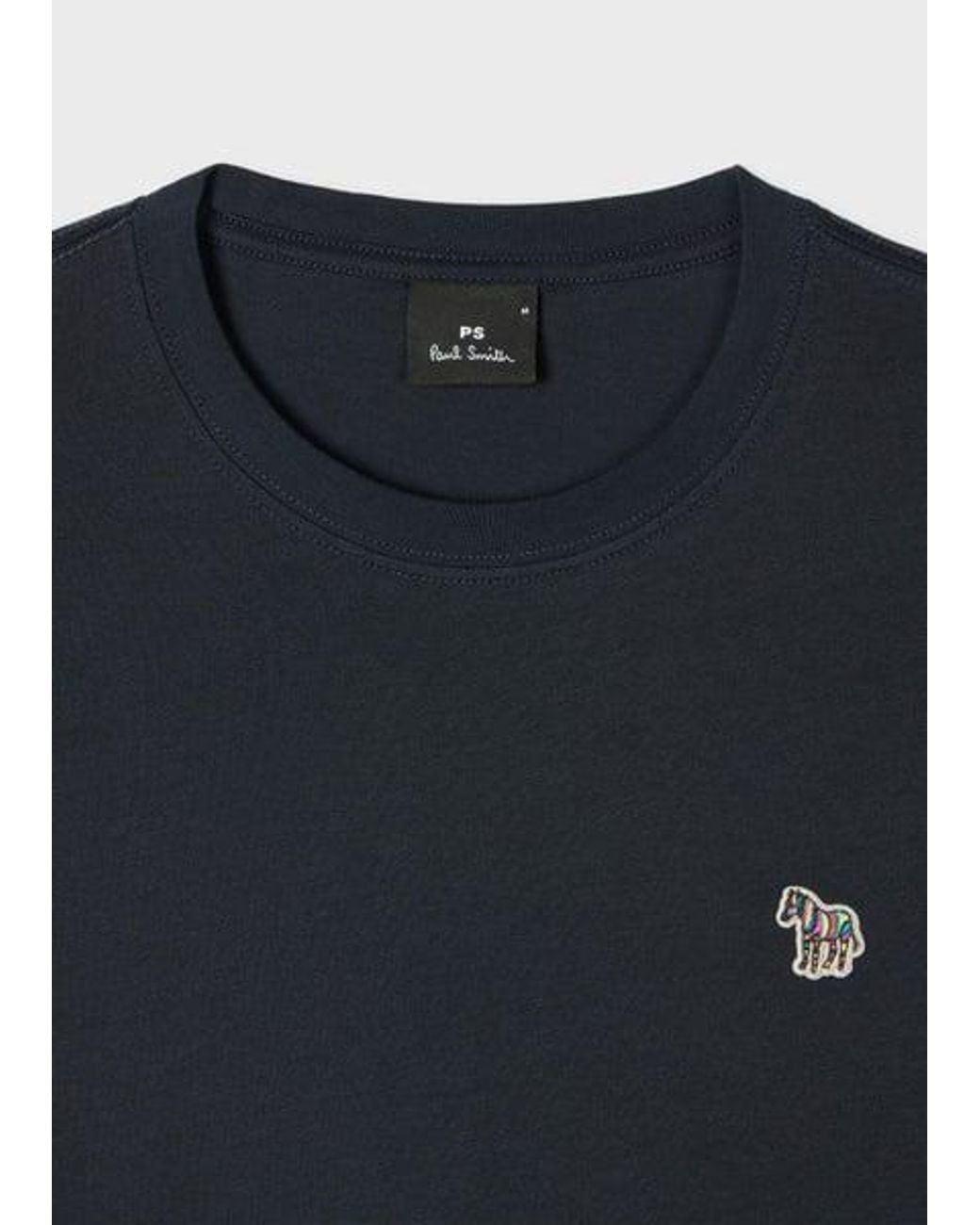 Paul Smith Blue Cotton Zebra Logo T-Shirt for men