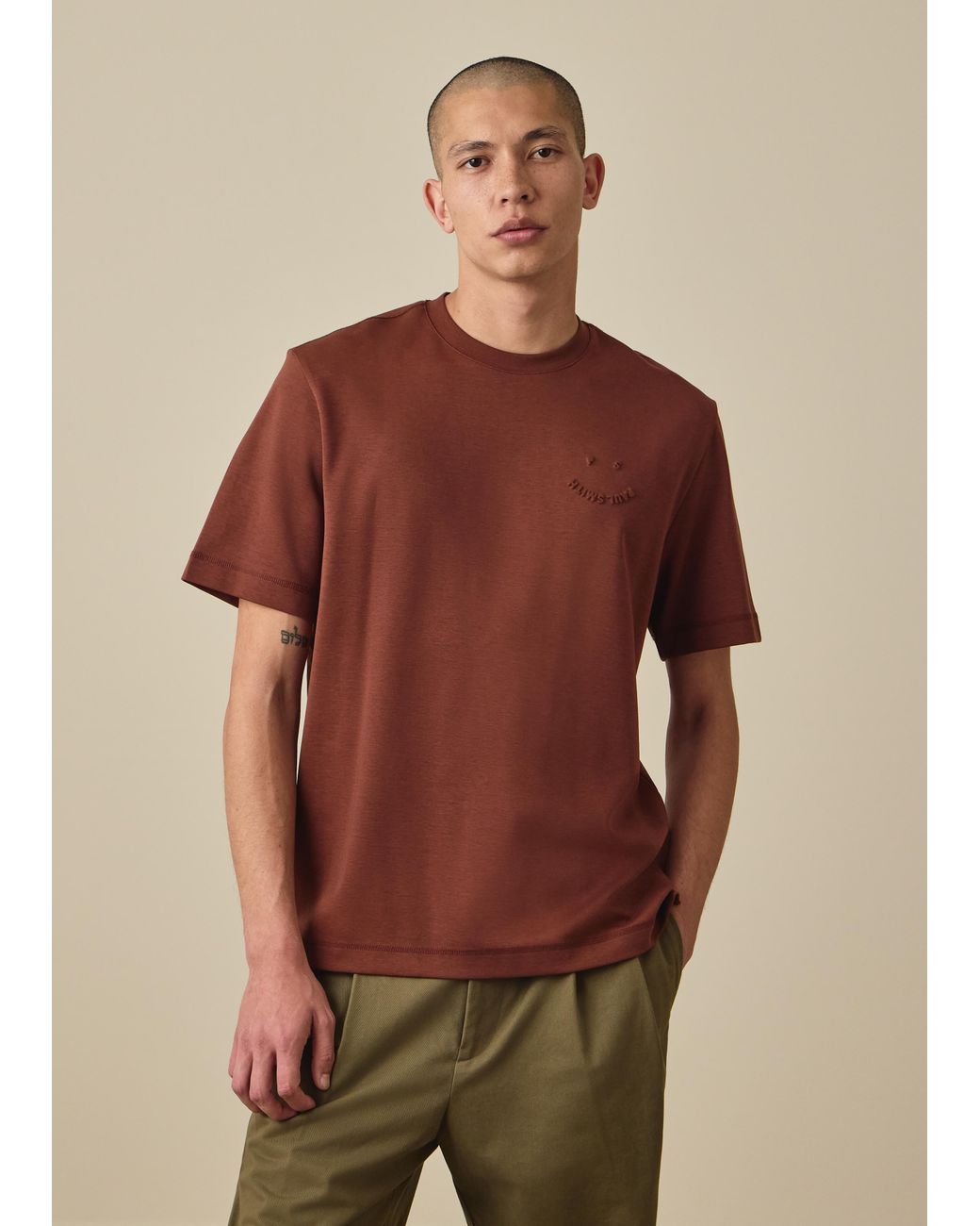 Paul Smith Brown Happy Logo T-Shirt for men
