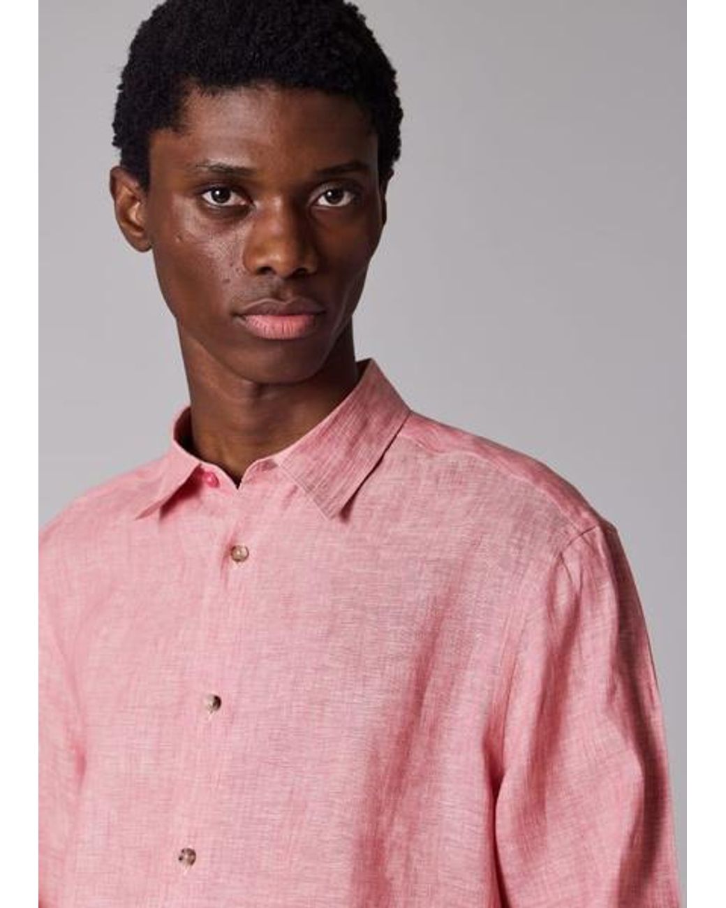 Paul Smith Pink Linen Shirt for men